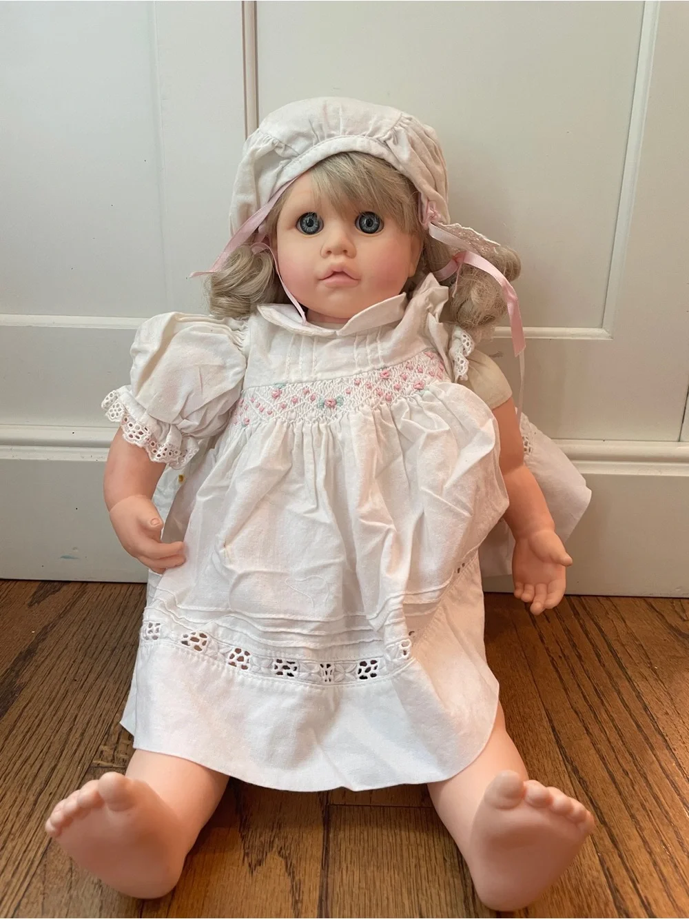 Vintage Dolls by Pauline 19” Blonde Blue Eyes Vinyl Cloth Doll #31 RARE